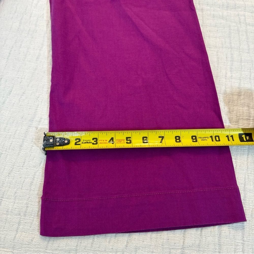 Maeve Anthropologie Purple The Colette Cropped Linen Wide Leg Pants Size 12P - Picture 13 of 13